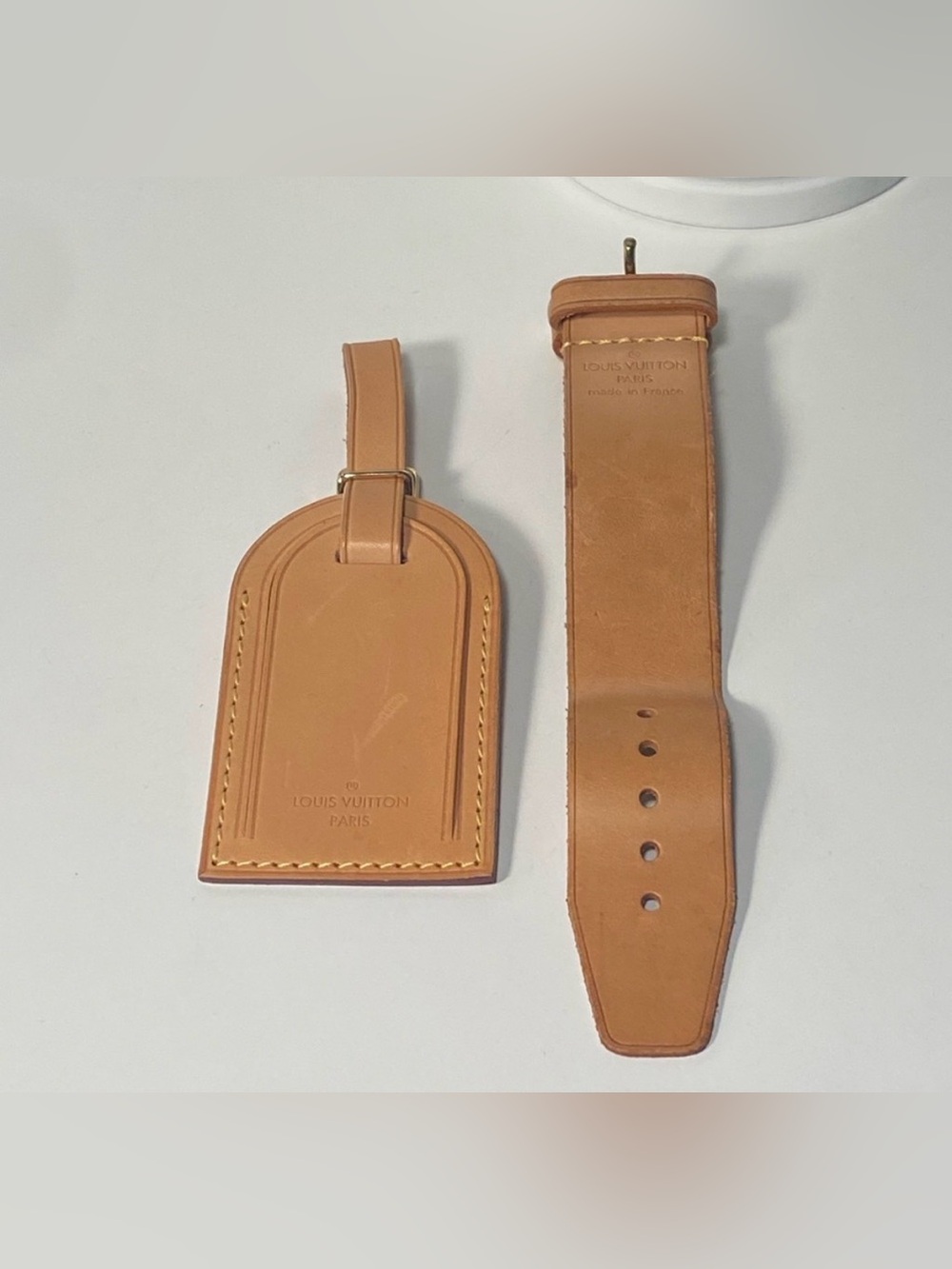 Louis Vuitton Vachetta Leather Luggage Tag & Poignet - Picture 3 of 6